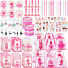 Yeaqee 98 Pcs Ballerina Party Favors Include Ballet Drawstring Backpacks Silicone Bracelets Keychains Blowouts Small Spiral Note