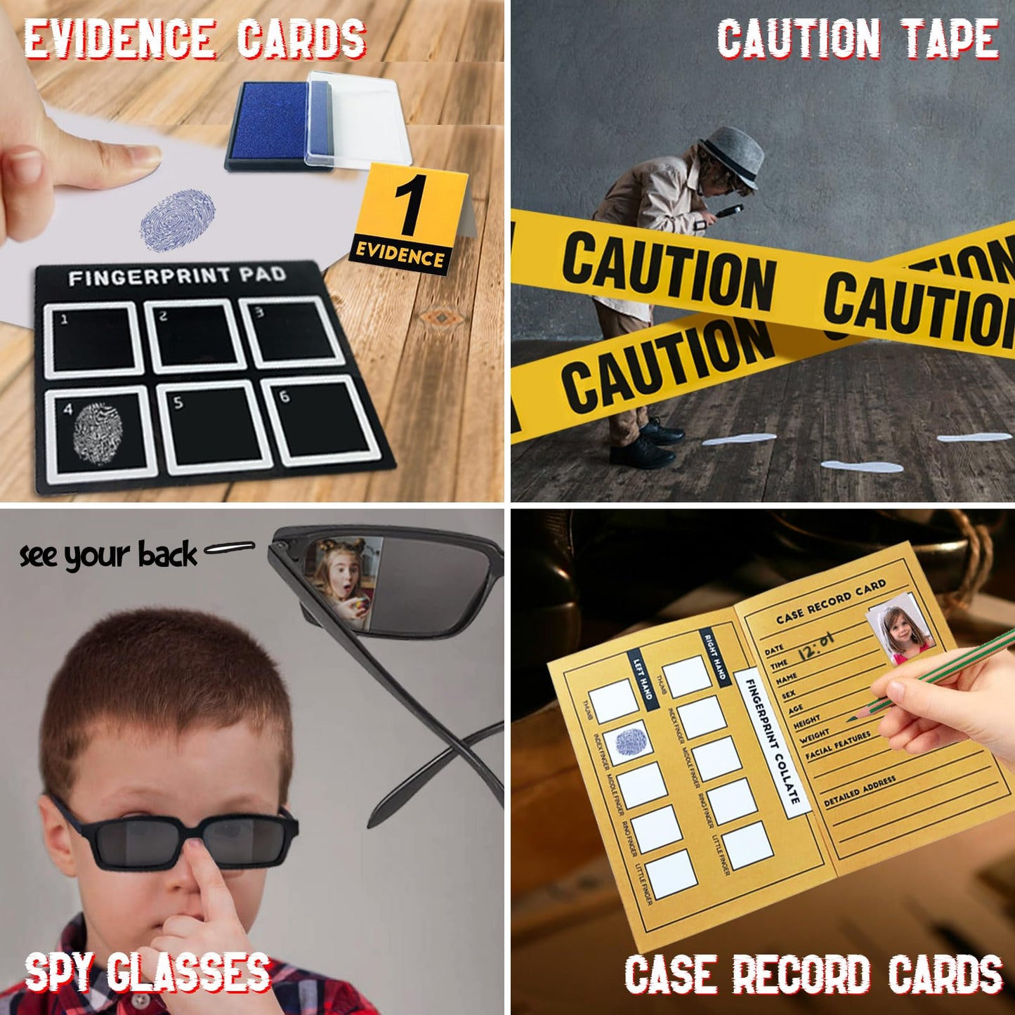 Unglinga Kids Spy Kit Detective Fingerprint Toys Gifts For 4 5 6 7 8 9 10 Years Old Boys Girls, Science Experiments Learning Educational Fingerprint Kit With Spy Glasses Detective Tools
