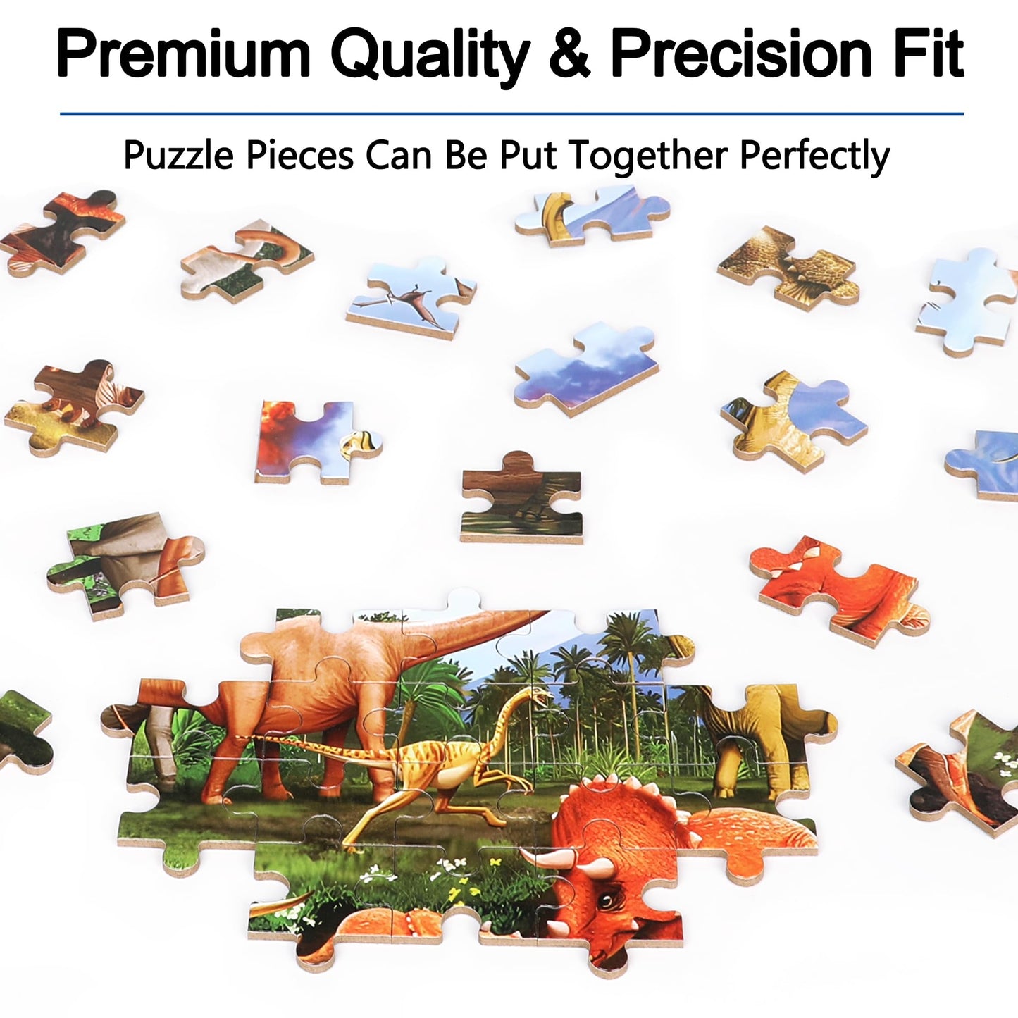 Lelemon Dinosaur Puzzles For Kids Ages 4-6,Puzzle 100 Piece Puzzles For Kids In A Metal Box, Educational Kids Puzzles Jigsaw Puzzles 100 Piece Puzzle Games Puzzle Toys For Girls And Boys