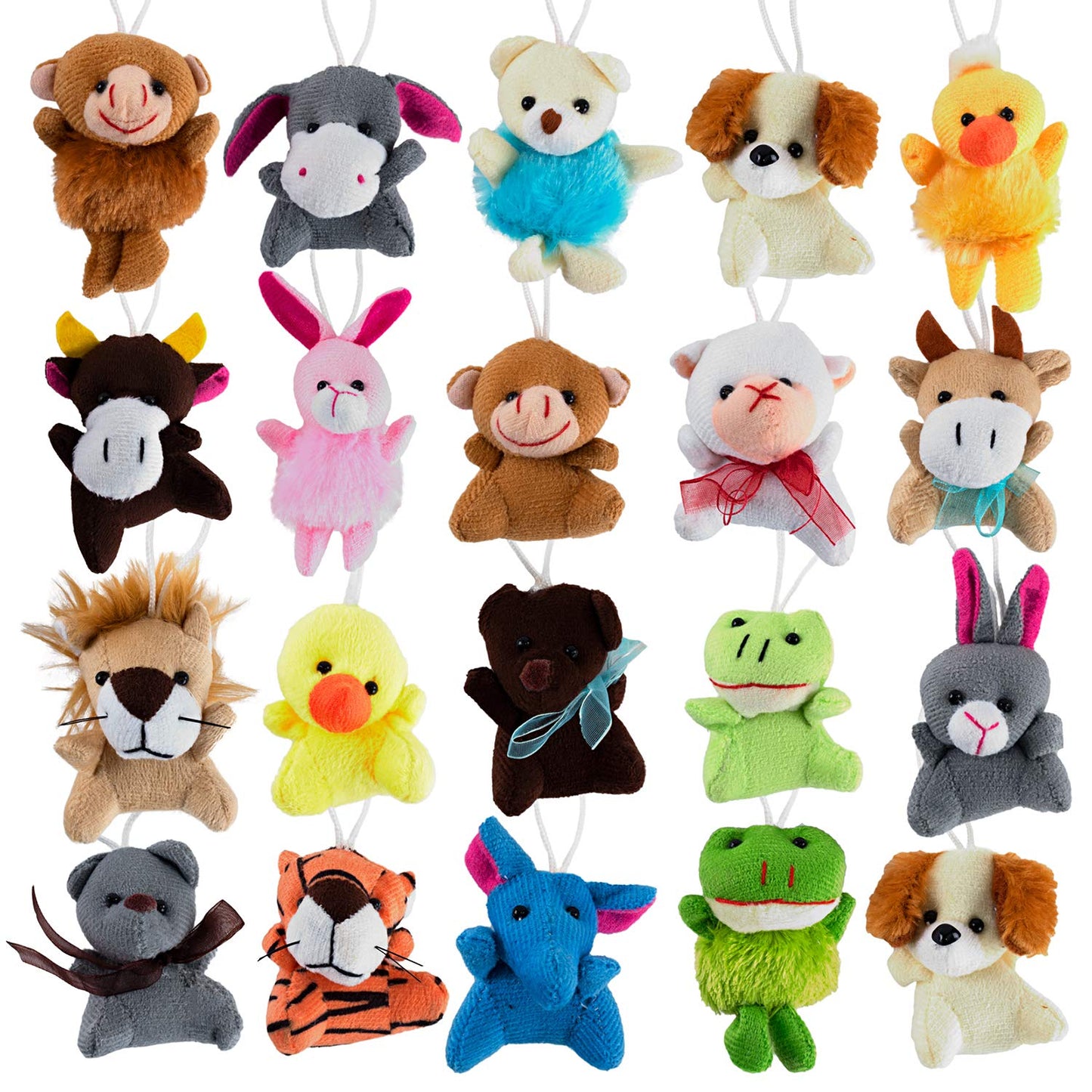 Super Z Outlet Mini Cute Plush Animals For Children, Shows, Playtime, Schools - (Pack Of 20)
