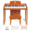 Vangoa Kids Piano Keyboard - 37 Keys Wood Digital Piano for Girls and Boys, Bright Brown, Model JDP-30, Music Educational Instrument Toy