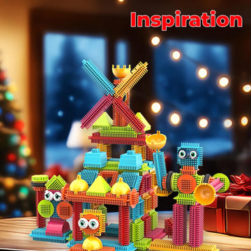 Contixo St5 Bristle Shape 3D Tile Stem & Steam Building Set 144 Pcs Educational Construction Blocks For Kids Ages 3-8, Creative Stacking, Hands-On Learning, Safe & Durable Design, Imaginative Play