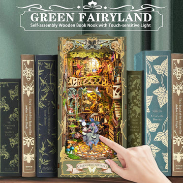 Diy Book Nook Kit, Diy Miniature Dollhouse Kit For Adults And Teens, Book Nook Bookshelf Insert Decor 3D Wooden Puzzle Bookend M