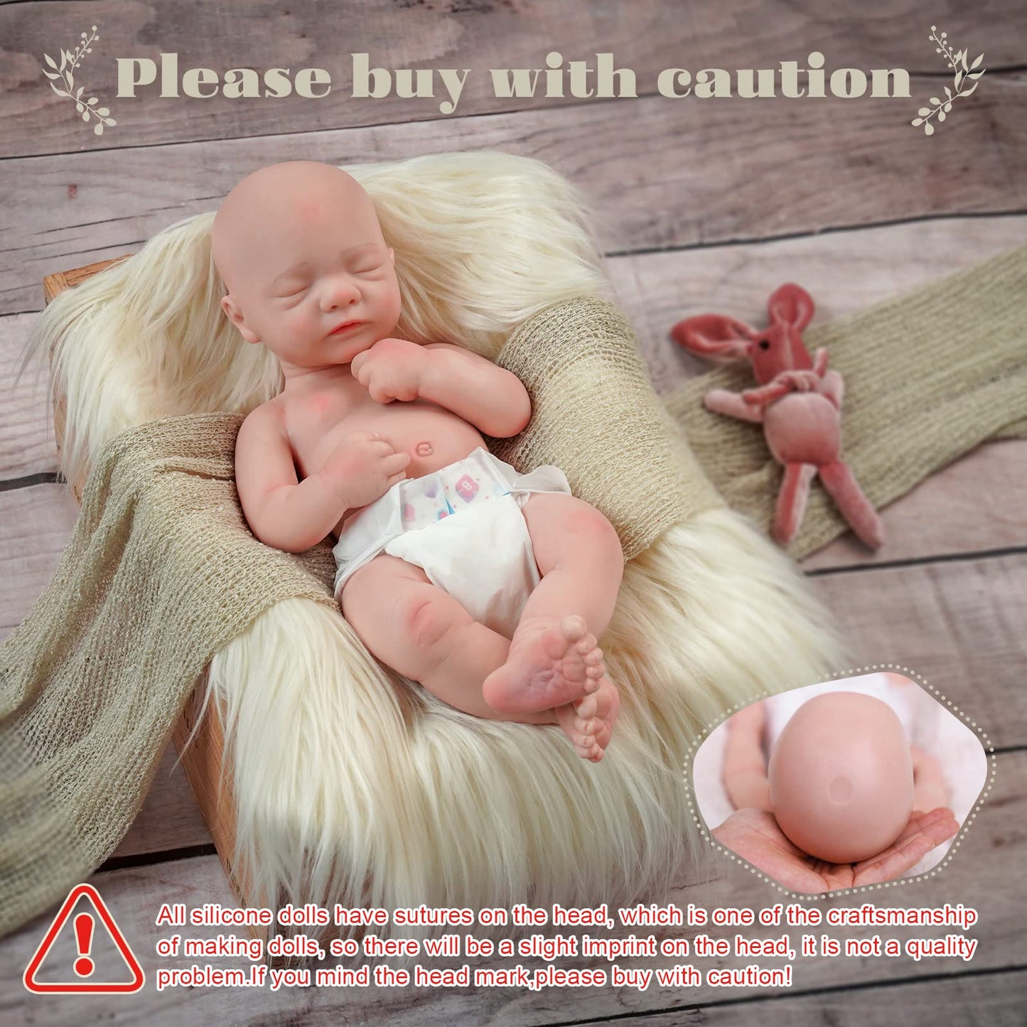 Babeside Lifelike Reborn Baby Dolls Aurora 16 Inch (Weight 4 Lb) Full Platinum Silicone Reborn Baby Dolls Anatomically Correct Sleeping Baby Girl Real Life Baby Dolls With Feeding Kit & Gift Box