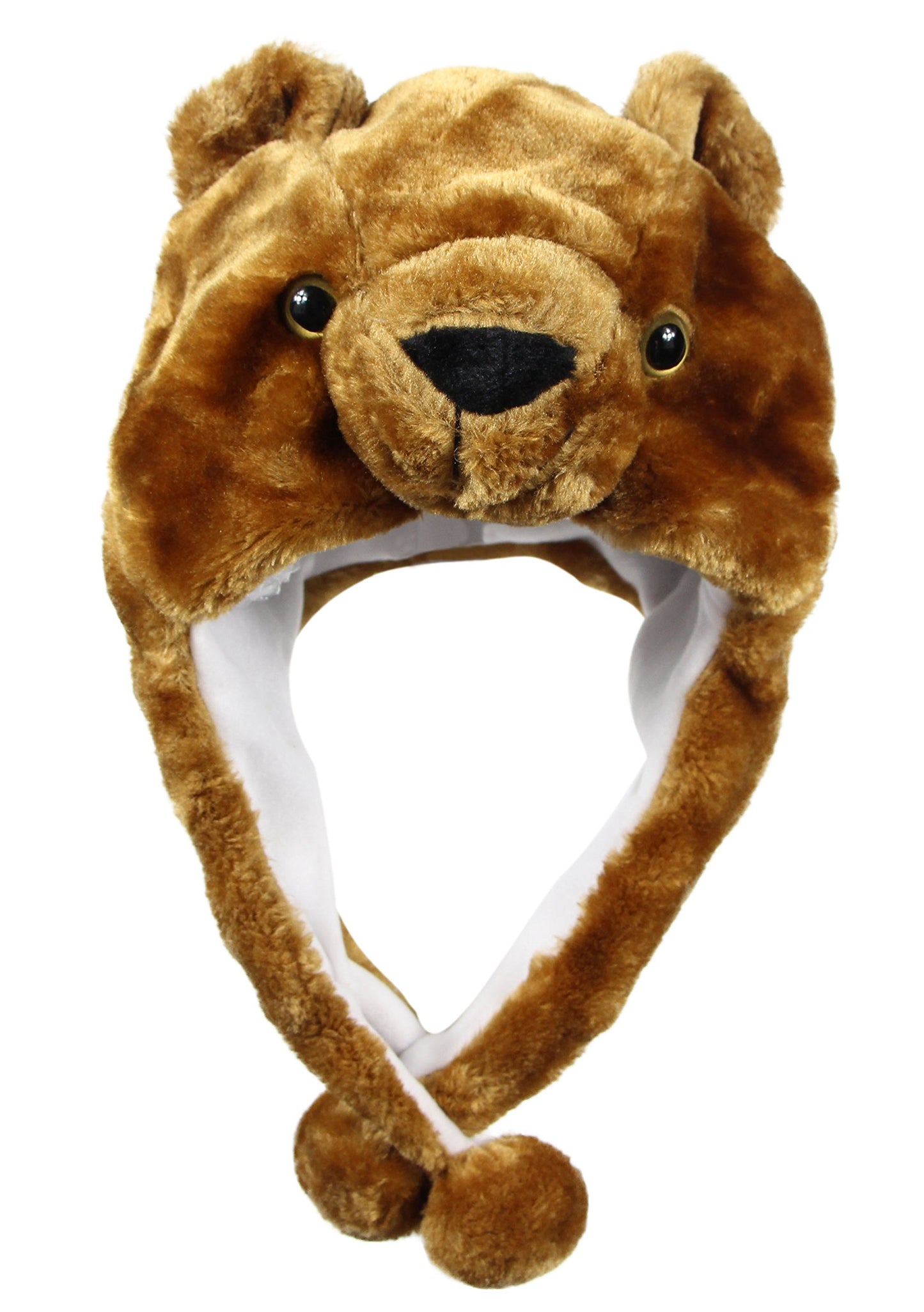 Bioterti Plush Fun Animal Hats -One Size Cap - 100% Polyester With Fleece Lining (White Leopard)