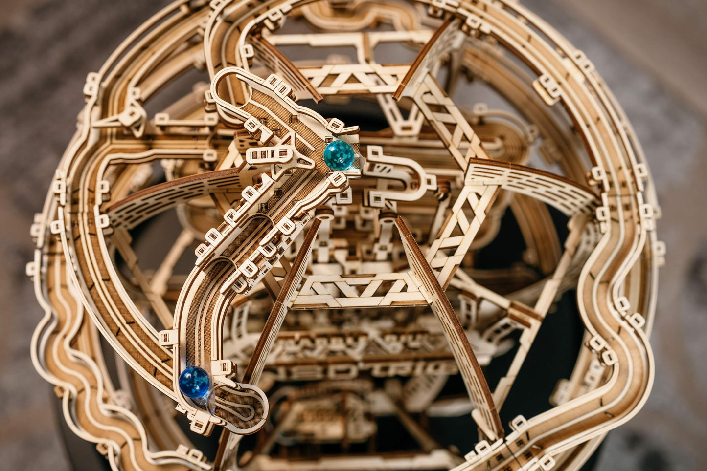 Wood Trick Wooden Marble Run Electric Motorized - 3D Wooden Puzzles for mature-themeds and Kids to Build - 17x16 in - Marble Maze Wooden Model Kits for mature-themeds and Teens to Build