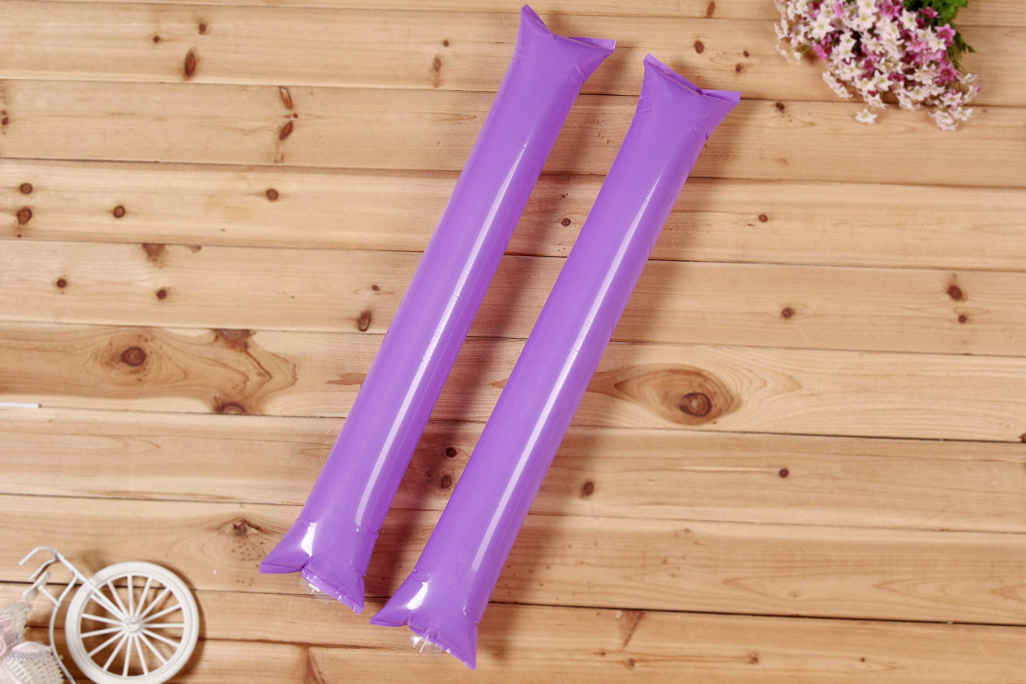 Hooshing 40Pcs Purple Thunder Sticks Inflatable Noisemakers Cheerleading Plastic Clap Hands Outfit For Cheering Basketball Party