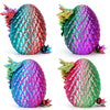Yilcer 4Pcs 3D Printed Dragon Eggs With Dragon Inside Mini Dragon Egg Set Easter Eggs Articulated Dragon Easter Basket Stuffers