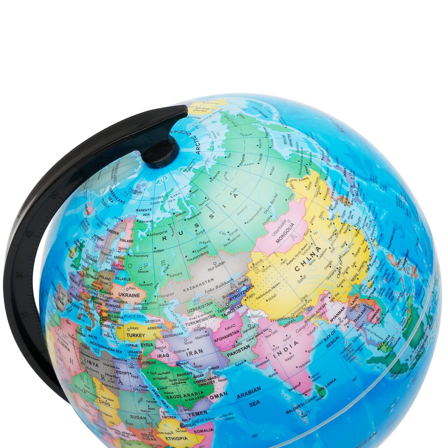 Exerz 8' World Globe - Political Map Educational Globe - Self Assembled School Globe - Spinning Globe