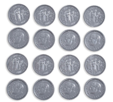 LEARNING ADVANTAGE-7523 Play Dimes - Set of 100 Plastic Coins - Designed and Sized Like Real US Currency - Teach Money Math With