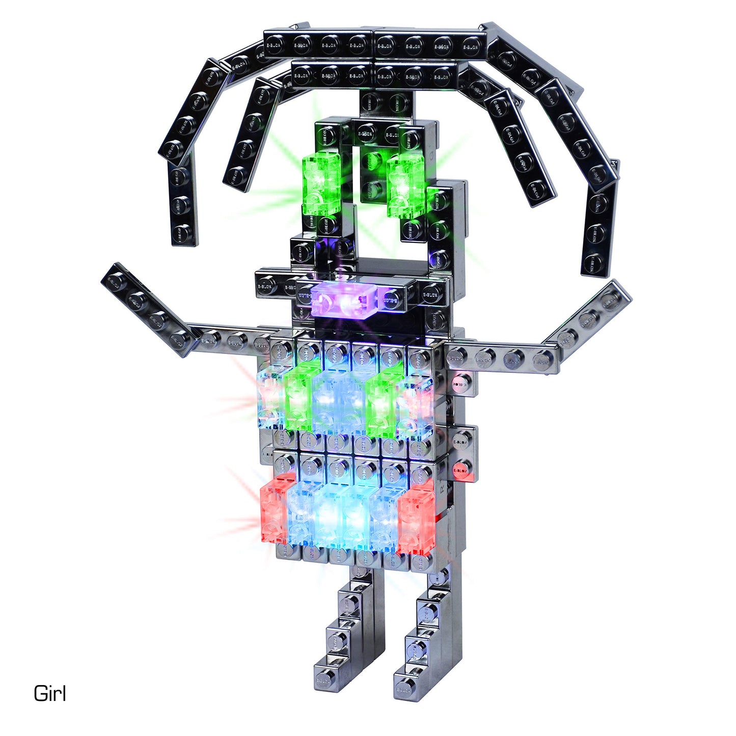 E-Blox Power Blox Builder - Advanced Kit 3D Led Light-Up Building Blocks Toys Set For Kids Ages 8+
