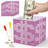 Primo Lines Purple Piggy Bank for Girl,10k Savings Challenge Box, Money Saving Box 10,000 with Counter for Savings Goal $3000 $5