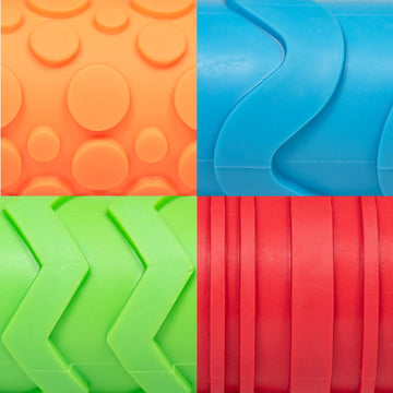 READY 2 LEARN Paint and Clay Texture Rollers - Set of 4 - Textured Dough Rolling Pins for Kids - Open-Ended Patterns for Crafts