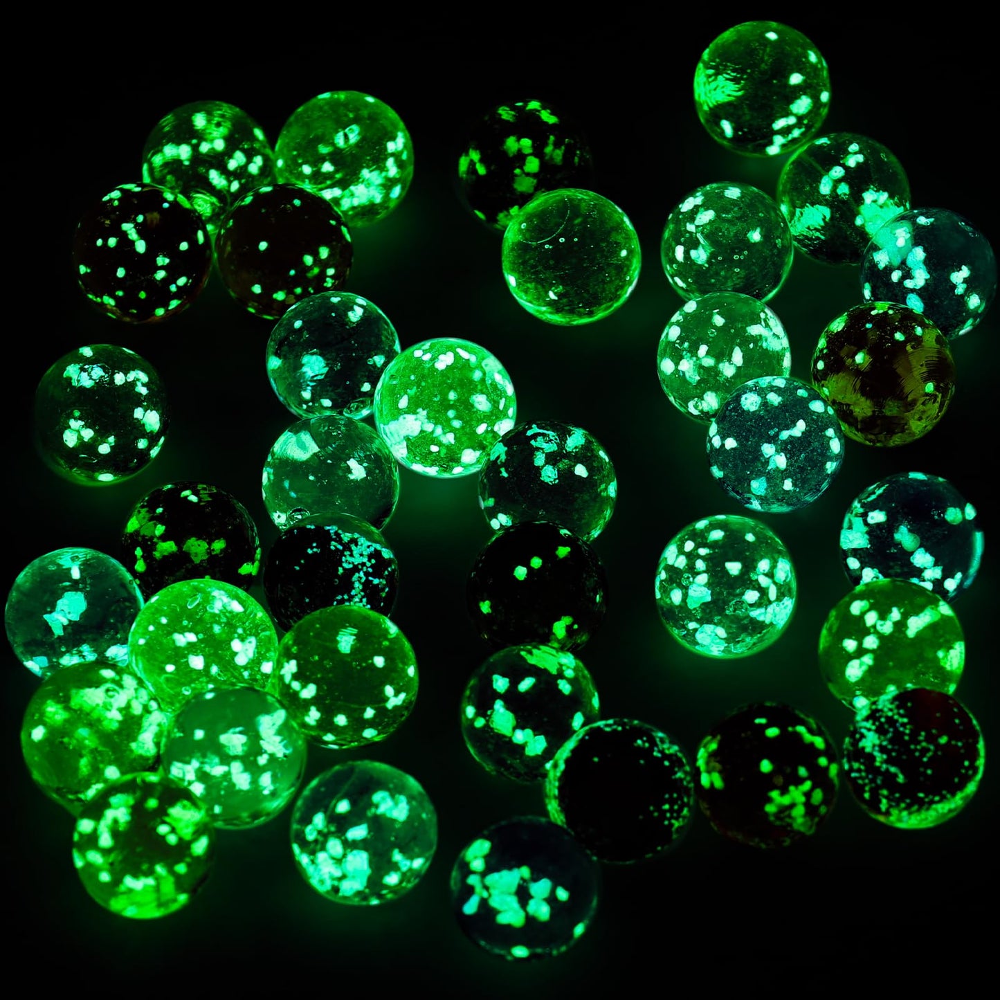 Mcpinky 36Pcs Marbles Glow In The Dark, Handmade Glass Marbles 0.6Inch/16Mm Luminous Glass Marbles For Boys And Girls
