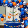 Balloon Arch Garland Kit, Space Balloon Decor Blue Balloon Garland Kit, Royal Navy Blue And Orange Blue And Metallic Silver Balloon Arch Kit For Outer Space Party Theme Supplies Baby Shower Birthday
