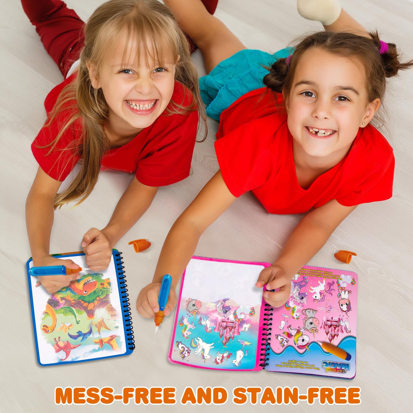 ArtCreativity 4 Pack Magic Water Coloring Books for Toddlers, Reusable Magic Water Pen Coloring Books for Kids Ages 1 2 3 4 - Me