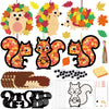 Zliisang 12PCS Make You Own Fall Crafts Kit Bulk Fall Animals Paper Suncatchers Foam Stickers Crafts DIY Kit for Autumn Thanksgi