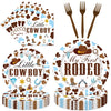My First Rodeo Birthday Party Supplies - Western Cowboy 1St Party Decorations For Boy Baby Shower My First Rodeo Plates Napkin F
