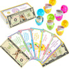Juleasel 100 Pcs Easter Egg Fillers-Bunny Money Coupons, Paper Easter Egg Tokens Basket Stuffers, 60 Redeemable Coupons+30 Blank