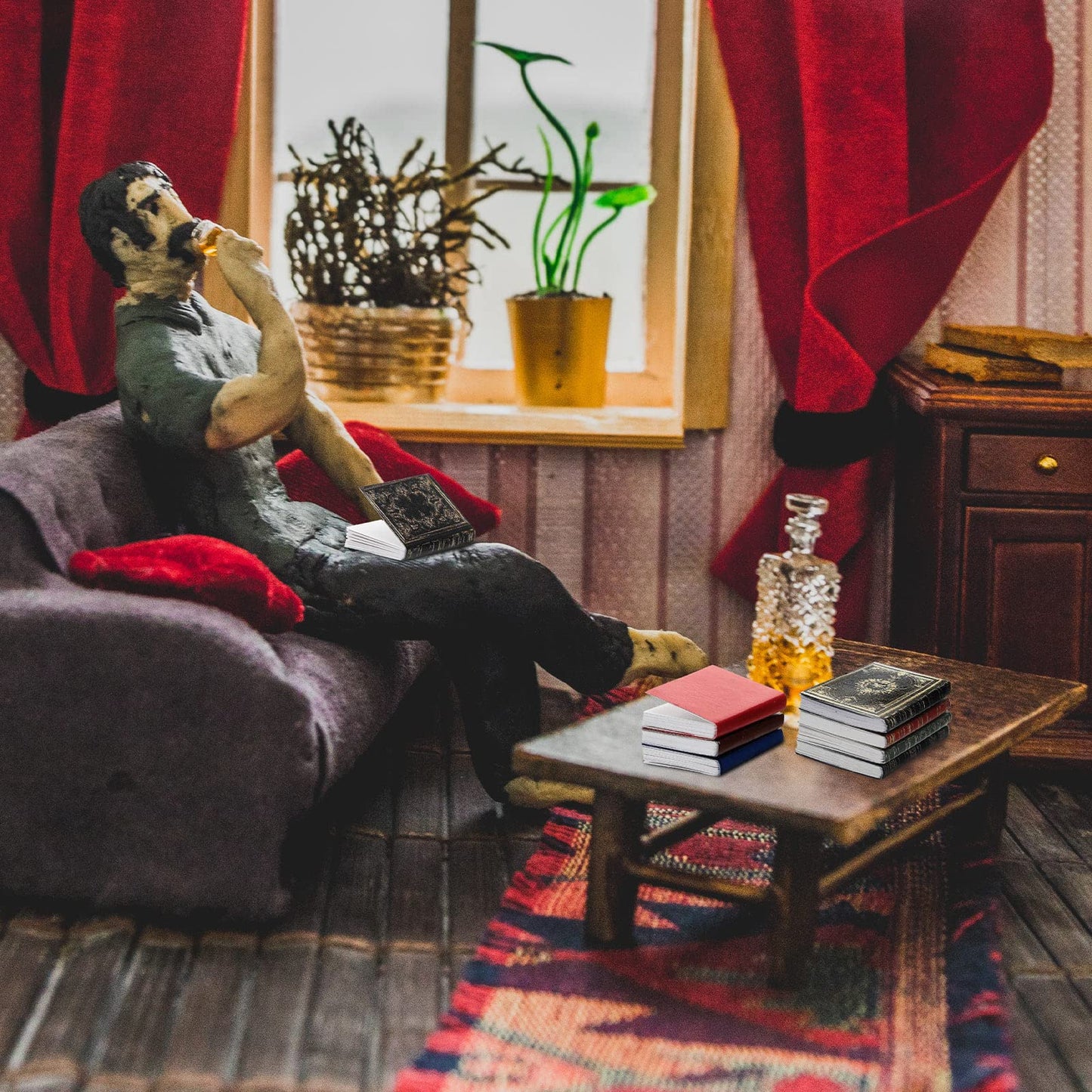 200 Pcs 1: 12 Scale Miniatures Dollhouse Books Mini Miniatures Books Dollhouse Accessories Tiny Things Timeless Model for Library Decorations DIY Projects Girl Boy Doll Houses School Room