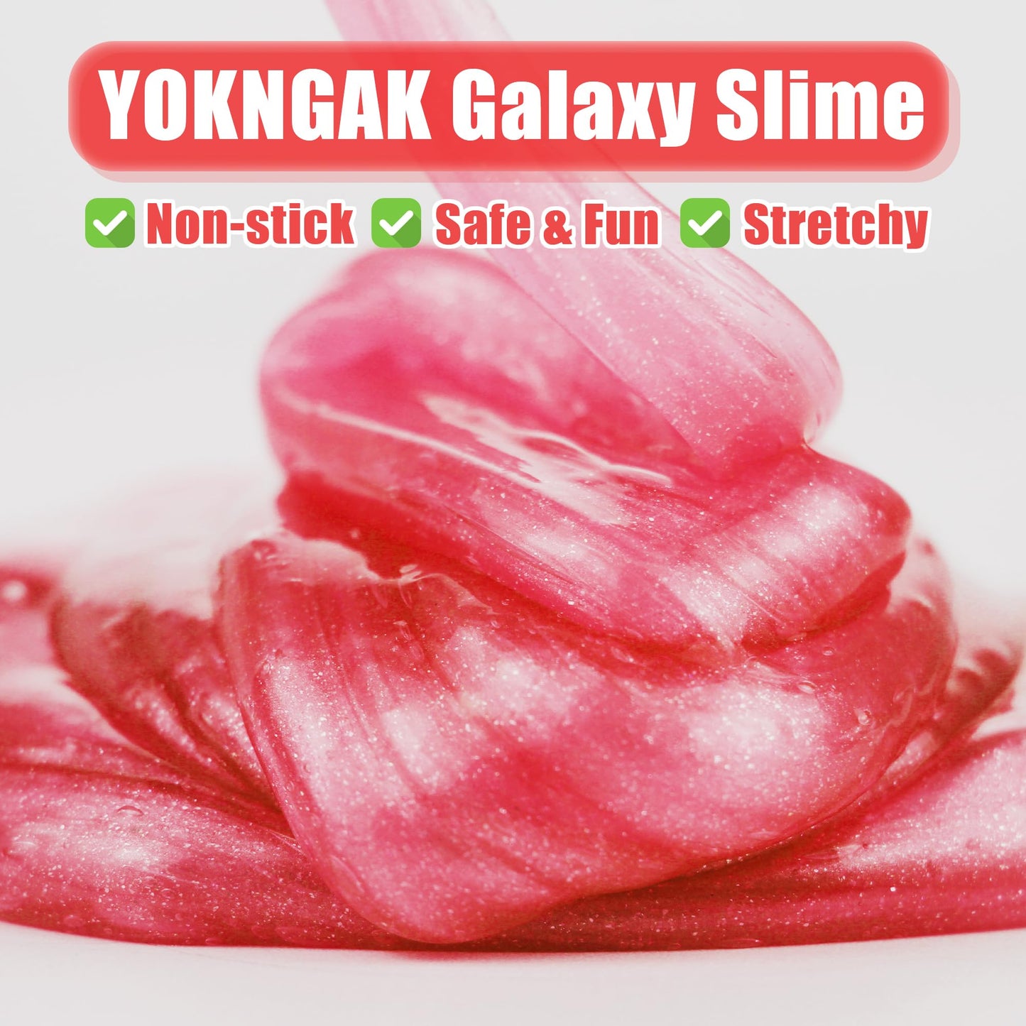 Ghobrofy Galaxy Slime 2 Pack, Stress Relief Clear For Kids Education, Party Favors Soft & Non-Sticky Crunchy For Girls & Boys, R