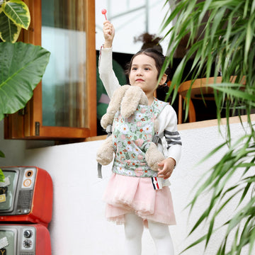GAGAKU Baby Doll Carrier - Adjustable Cotton Sling for American Girl & Bitty Baby - Green Camellia, Model GGKDC1905