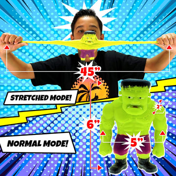 JA-RU Squishy Monster 6 Inch (3 Stretchy Toys Assorted) Stretch Action Figures & Bendy Toys for Kids. Stress Relief Fidget Toys.