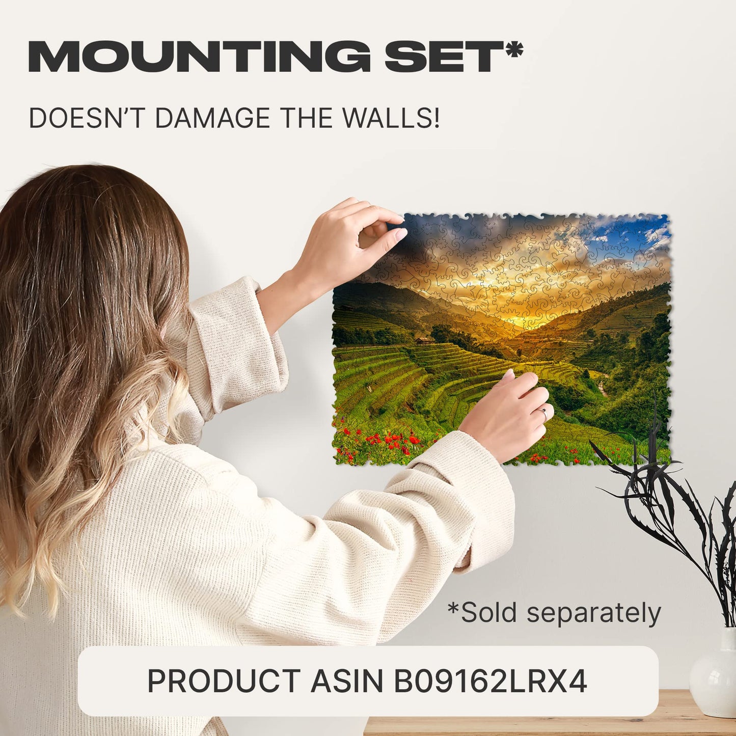 Unidragon Original Wooden Jigsaw Puzzles - Nature Rice Fields, 250 Pcs, Medium 12.2'X9', Beautiful Gift Package, Unique Shape Best Gift For Adults And Kids