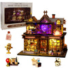 Ourmiao Diy Miniature House Kit Magic Treasure House, Mini Doll House Building Kit With Led Lights Furniture, Miniature Dollhous