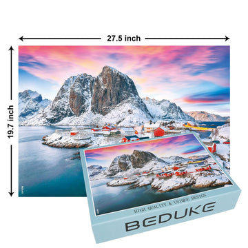 Beduke Jigsaw Puzzles For Adults 1000 Pieces Thick Sturdy Norway 1000 Piece Puzzle Precise Interlocking Family Game Age 14+