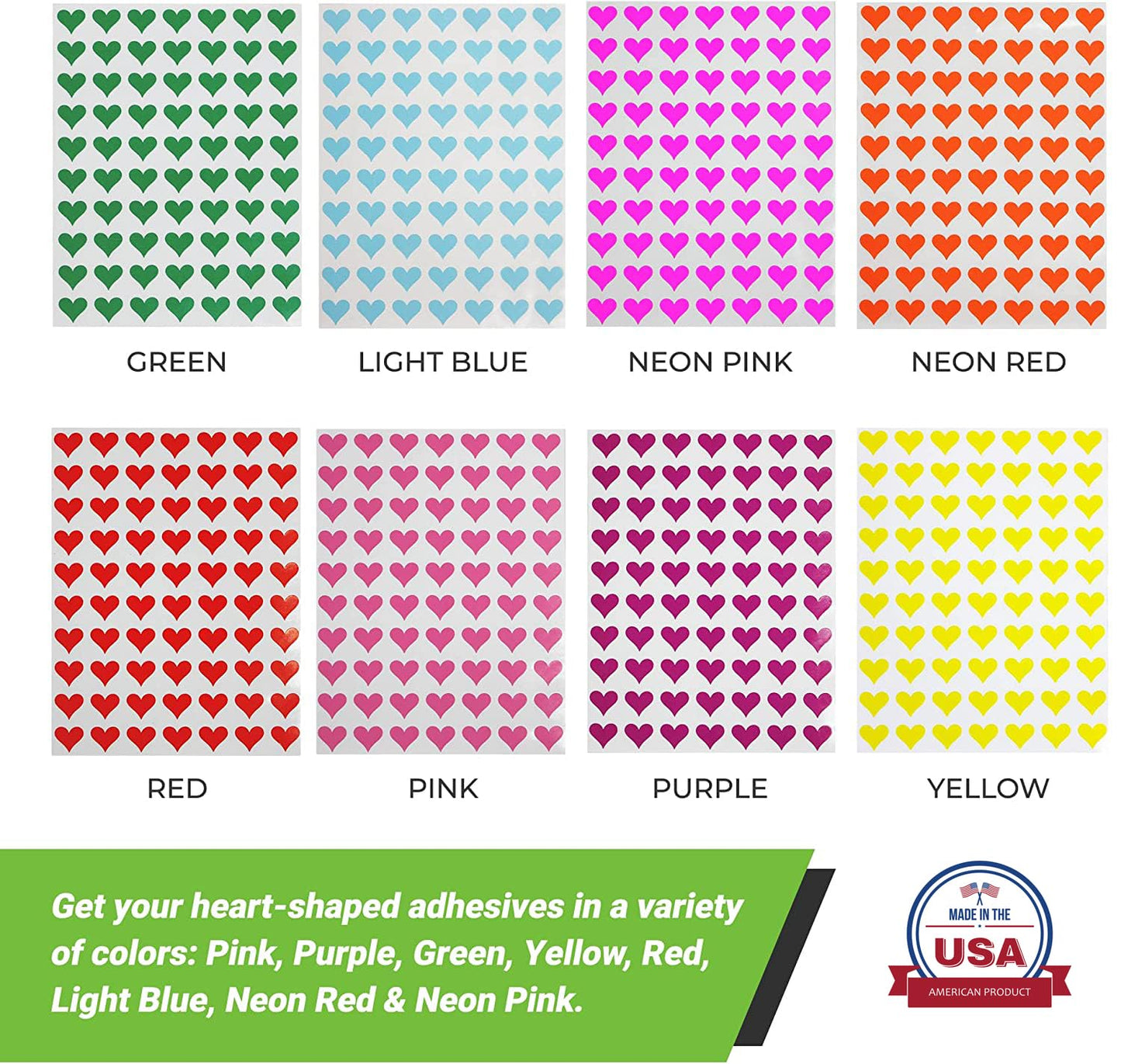Royal Green Royal Green 1/2 Inch Colorful Heart Sticker Labels Sheets Diy Scrapbooking Stickers For Gifts, Stationery, Arts & Crafts 13Mm, 1750-Pack (Brown)