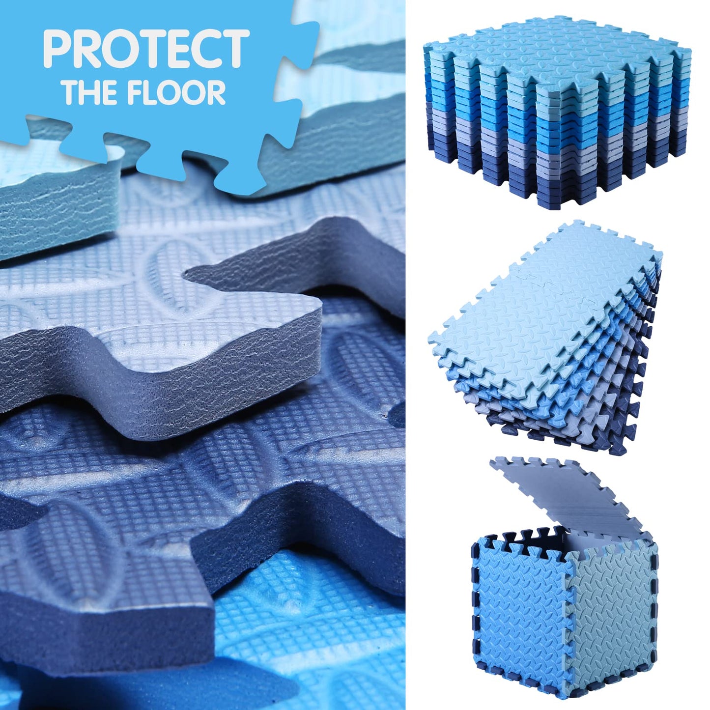 Tamiplay 16 Tiles Foam Play Mat For Baby, Soft & Safe Eva Foam Mats For Floor, Square Baby Play Mat, Kids Foam Puzzle Floor Mat,