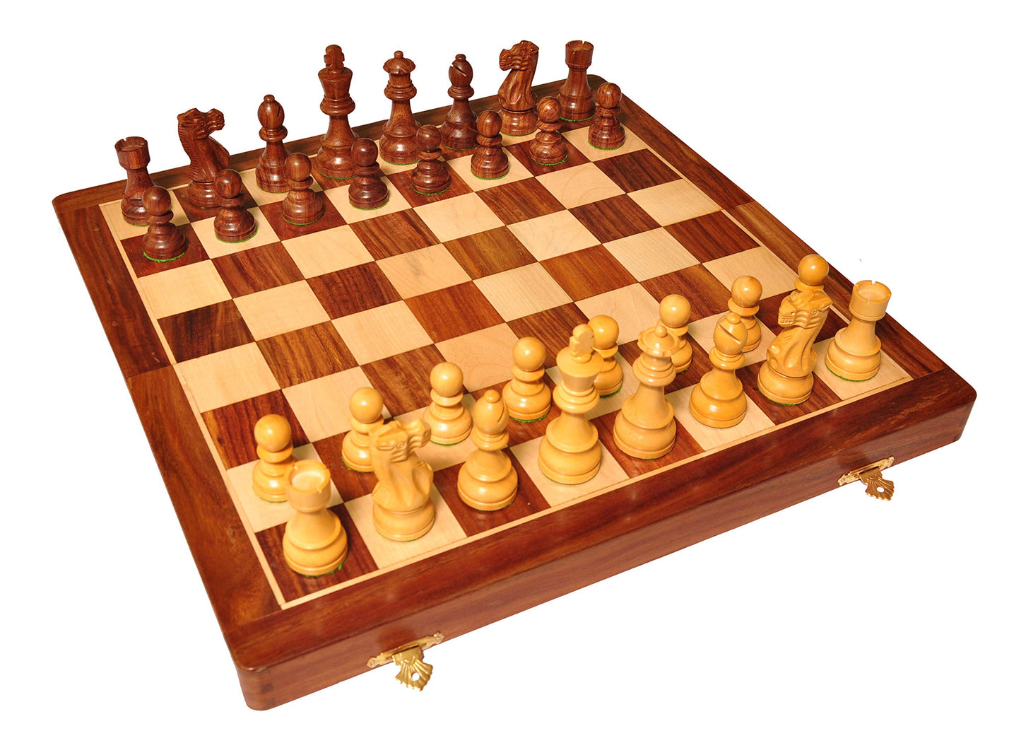 PALM ROYAL HANDICRAFTS Handmade Rosewood Foldable Chess Board Set Wooden with Non Magnetic Pieces and Extra Queens for 2 Players