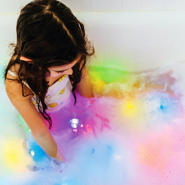 Glo Pals New Party Pal Water-Activated Bath Toy With 6 Reusable Light-Up Cubes For Sensory Play