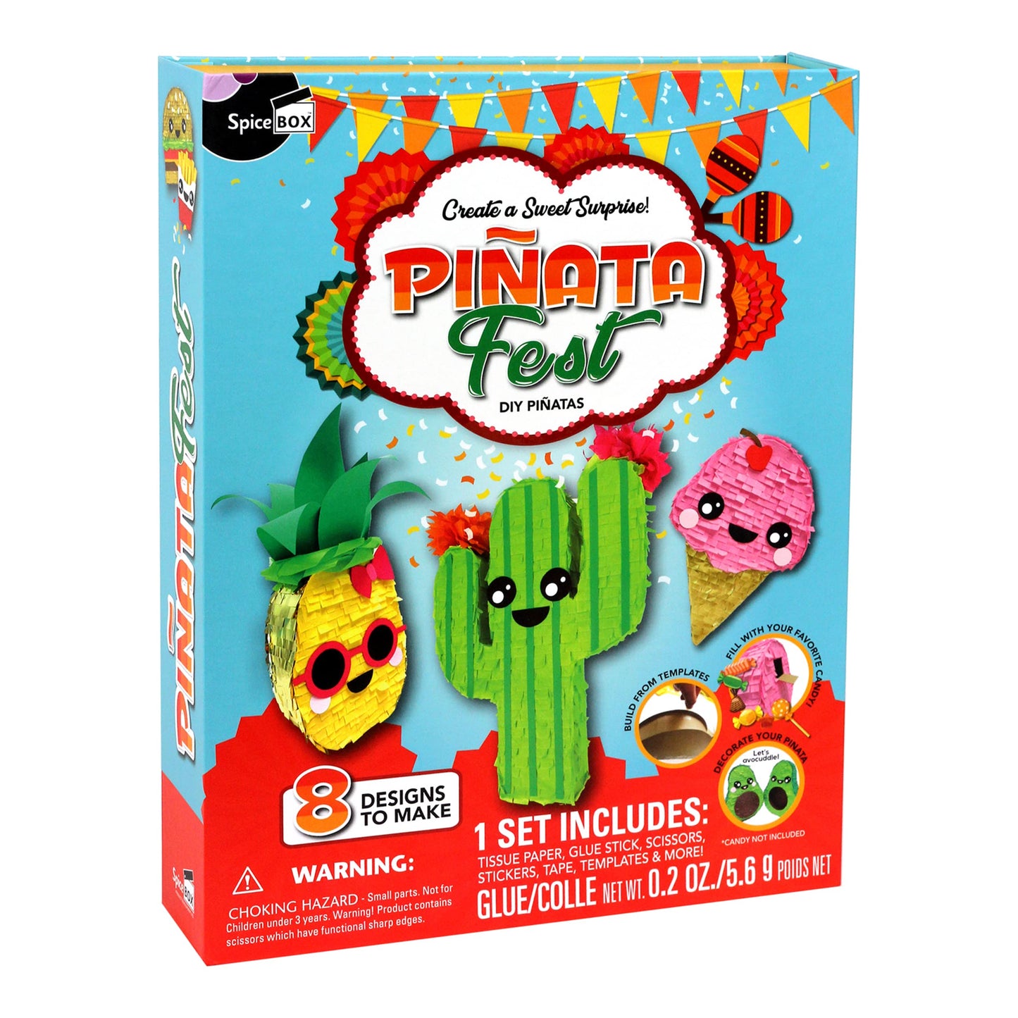 Spicebox Make Your Own Diy Pinata Kit For Birthday Party, Arts And Crafts For Kids, Children’S Creative Activity Gifts, Make And Play Pinata Fest, 8 Smashing Projects