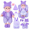 Zntwei 12 Inch Backpack Baby Doll Playset With Washable Dolls And Accessories Includes Backpack, Bottles, Nipple, Blankets, Hats