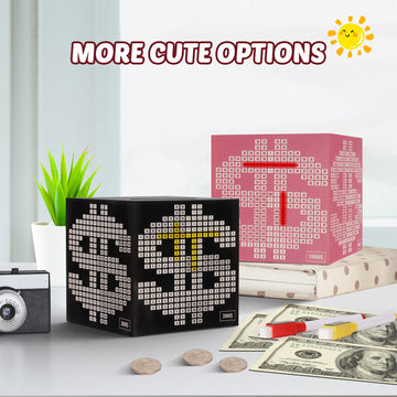 Primo Lines Pink Piggy Bank For Girl,10000 Savings Challenge Box, Money Saving Box 10,000 With Counter For Savings Goal $3000 $5