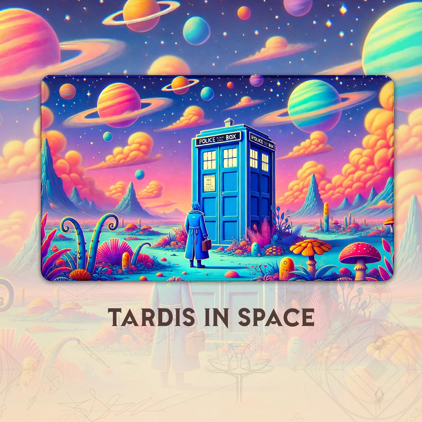 Wizcraft Gaming Paramint Tardis In Space (Stitched) - Doctor Who, Mtg Playmat - Compatible With Magic The Gathering Playmat - Pl