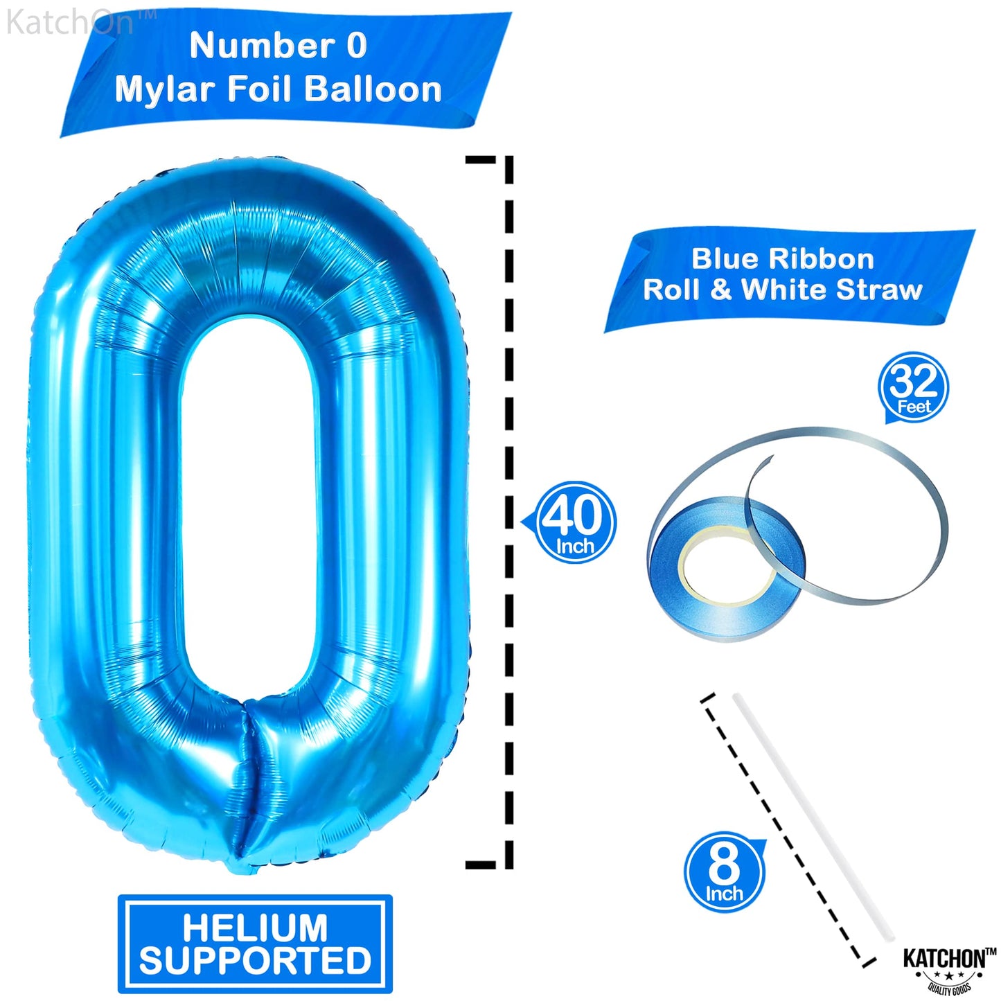 Giant Blue 0 Number Balloons - 40 Inch | 0 Digit Balloon For Ocean Theme | Blue 0 Balloon For Ocean Theme Birthday Party Supplies | Mylar Blue Number 0 Balloon | Blue Mermaid Birthday Decorations