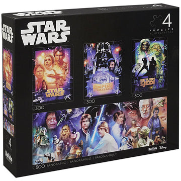 Buffalo Games Star Wars 4 x 1 Multipack Jigsaw Puzzle - Challenging Cardboard Puzzle for Adults - Multicolor, Model 9321