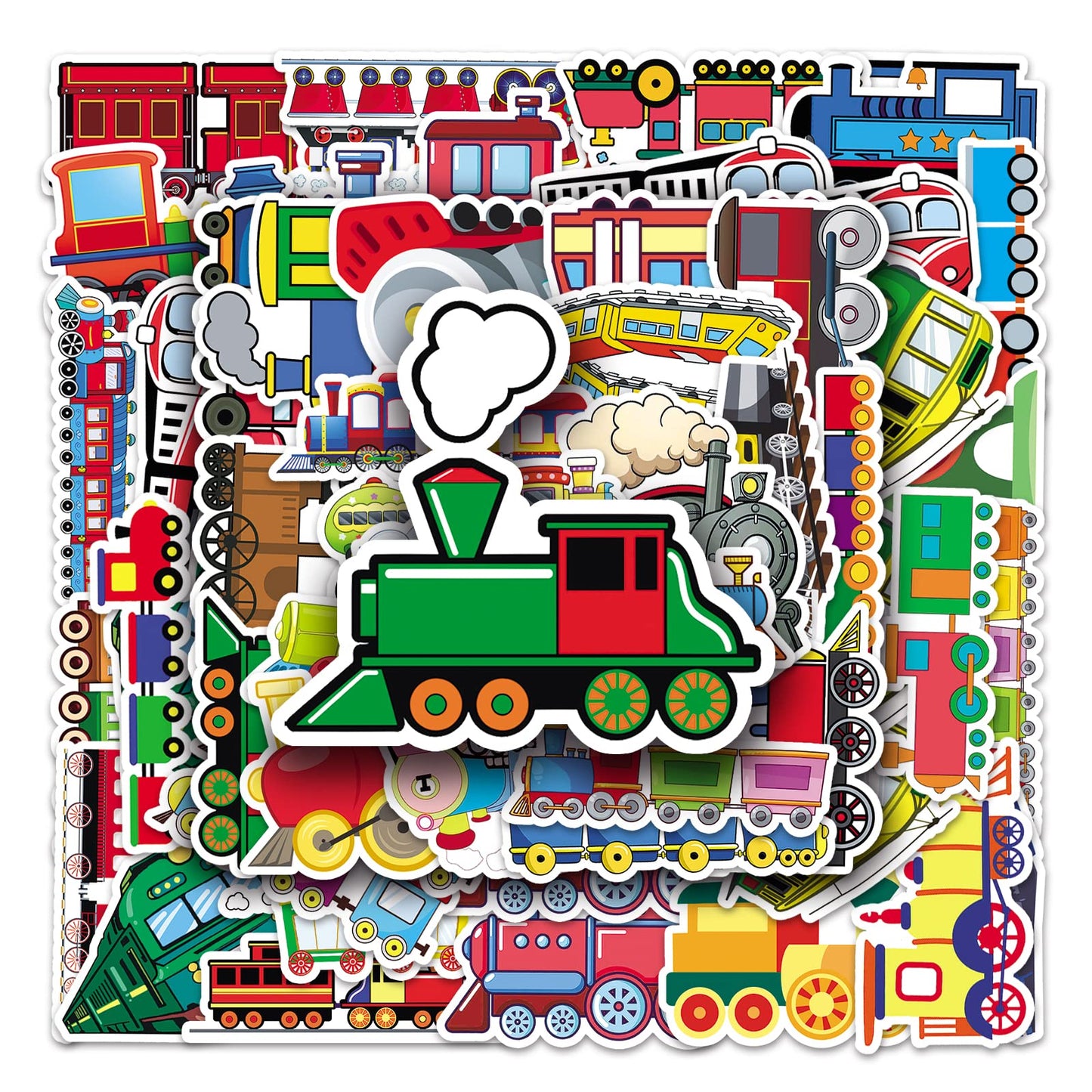 100 Pcs Train Stickers, Vinyl Waterproof Train Stickers For Water Bottles, Laptop, Notebook, Scrapbook, Luggage, Cell Phone, Ska