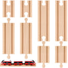 Liliful 8 Pcs Straight Wooden Tracks Expansion Train Track Adapters Male Male Female Female Train Track Accessories Railway Trai