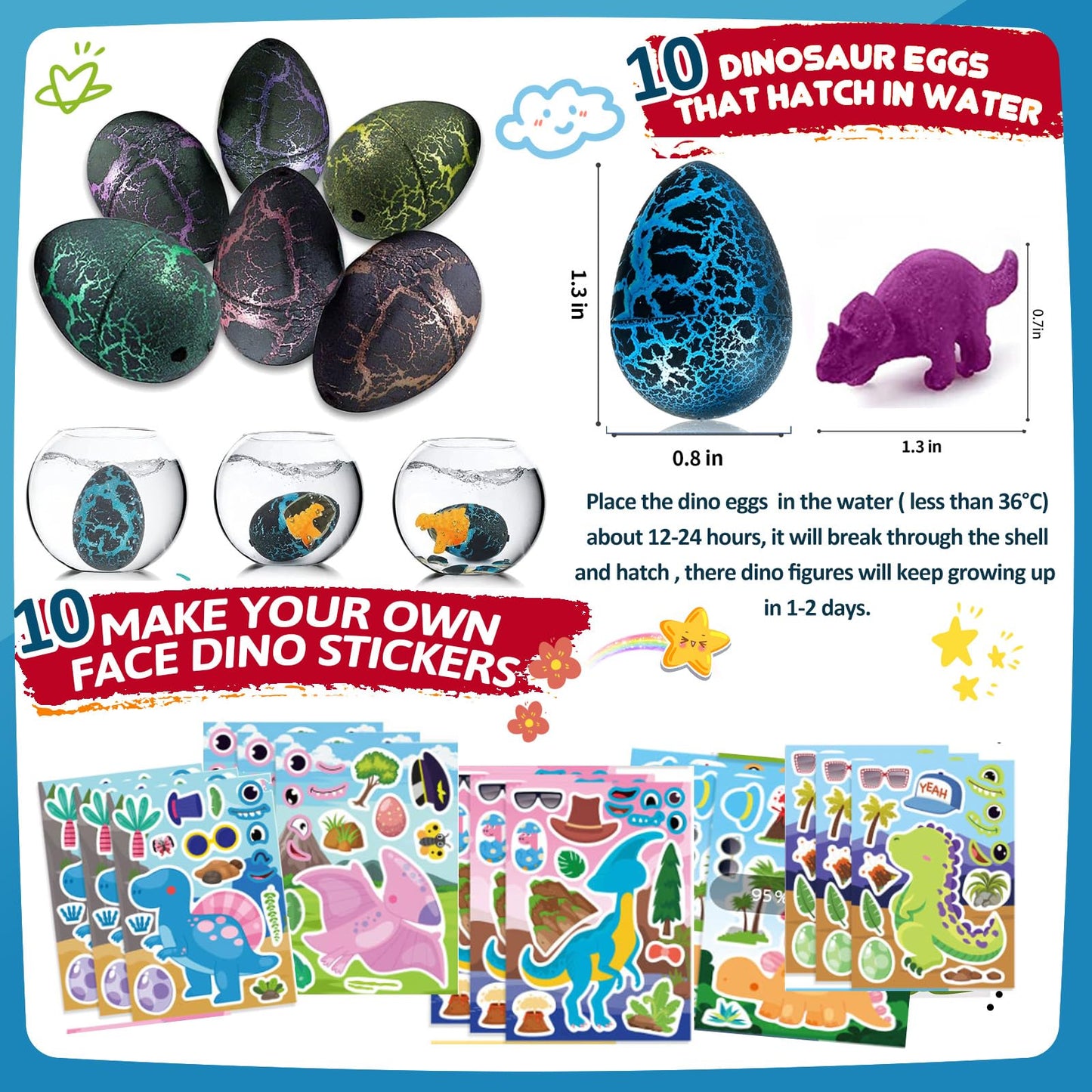 Dinosaur Party Favors For 10 Kids,140pcs Dinosaur Birthday Party Supplies,Dino Goodie Bags Stuffers,Boys Girls Goody Bags For Ki