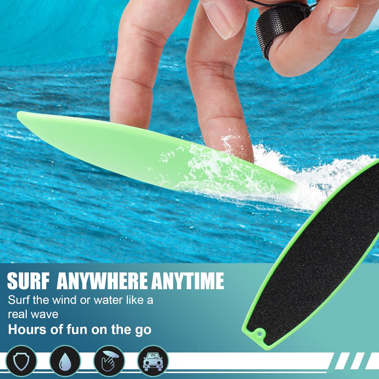 Acegeniu Finger Surfboards, Finger Surf Board For Car Window, Finger Surfing Board With String, Wind Surfboard Fingerboard For K