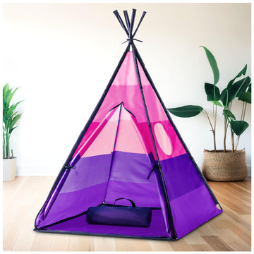 Usa Toyz Happy Hut Teepee Tent For Kids - Indoor Pop Up Teepee Kids Playhouse Tents For Boys, Girls, Toddlers With Portable Storage Bag (Pink)