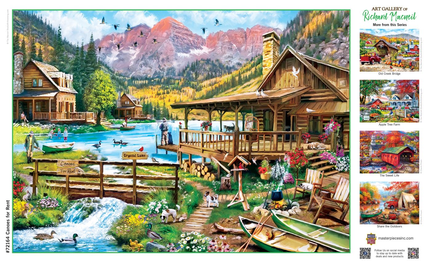 Masterpieces 1000 Piece Jigsaw Puzzle For Adults, Family, Or Youth - Canoes For Rent - 19.25''X26.75''