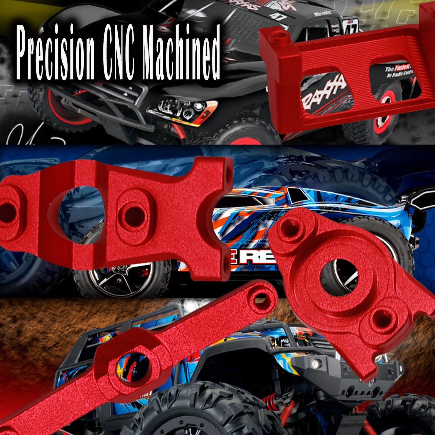 RCarmumb RC Upgrades Part for 1/16 E-Revo/Mini Slash/Mini Summit,Alloy Servo Saver Steering Bellcrank & Servo Guards Protector,R