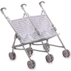 Jc Toys | Berenguer Boutique | Twin Umbrella Baby Doll Stroller | Elephant Theme | Gray | Ages 2 +