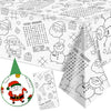 Labeol 1 Pack Christmas Tablecloth,Christmas Coloring Tablecloth for Kids,54x108 Giant Christmas Santa Claus Snowman Maze Color-