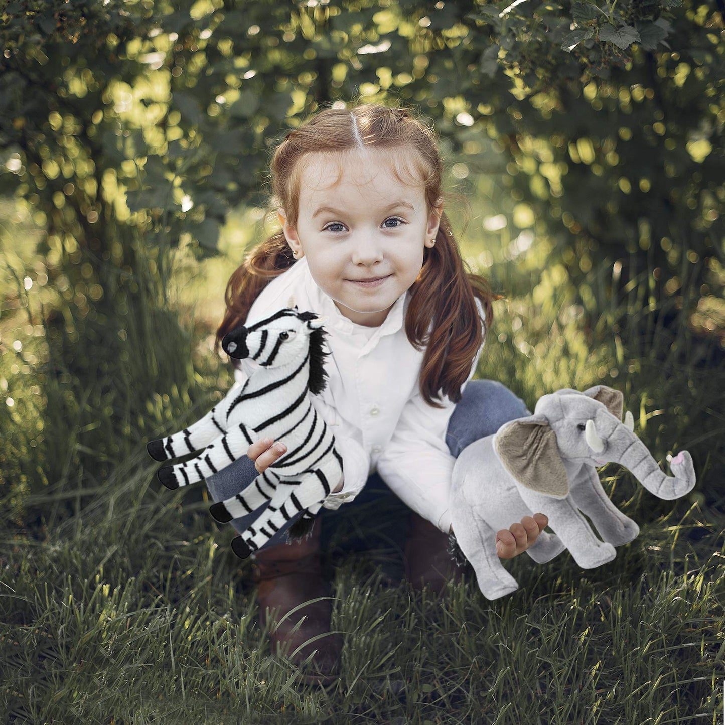 Safari Animals Stuffed Animals Plush – Jungle Animals Toys Set Of 4 Wild Animals – Lion, Elephant, Zebra And Giraffe Stuffed Animal – Soft, Squeezable And Lifelike Toys For Kids